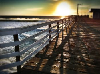 Scenic view of sea at sunset