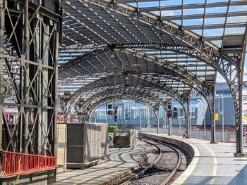 Railway station platform on a sunny day