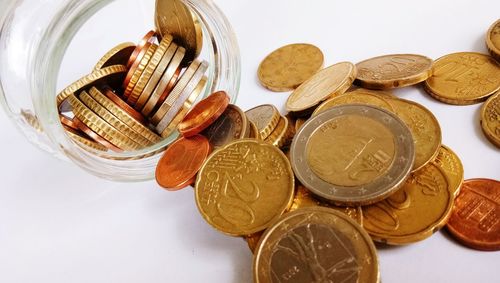 Close-up of coins