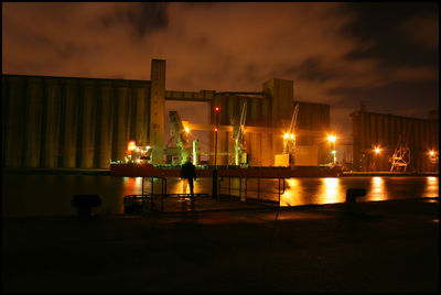 Illuminated lamp at night