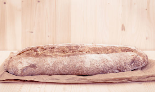 Close-up of bread on table