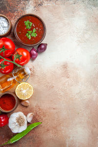 High angle view of food on table