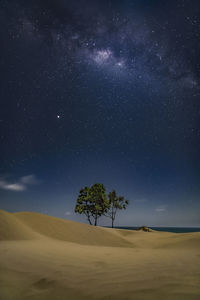 Scenic view of star field against sky at night