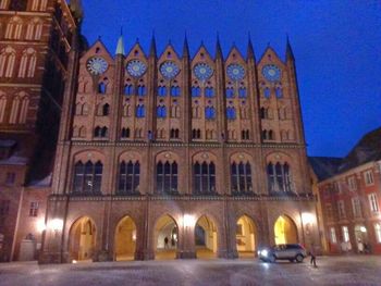 View of illuminated built structure