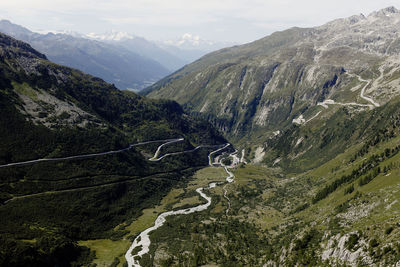 Aerial view of mountain road