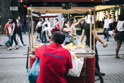 Group of people in market