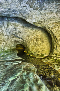 Close-up of water flowing through rocks