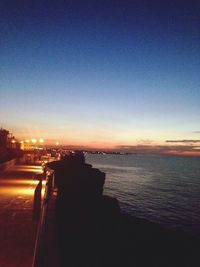 View of cityscape at sunset