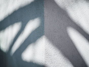 High angle view of shadow on wall