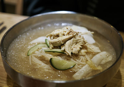 Close-up of soup in bowl