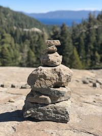 Stack of stones on rock