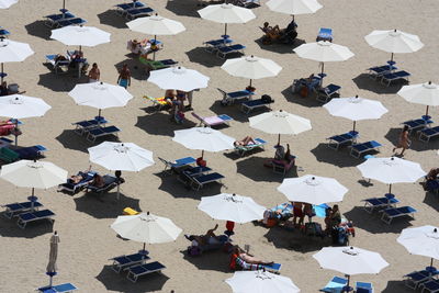 High angle view of people on beach