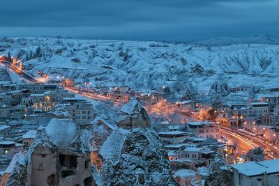 Snow covered city