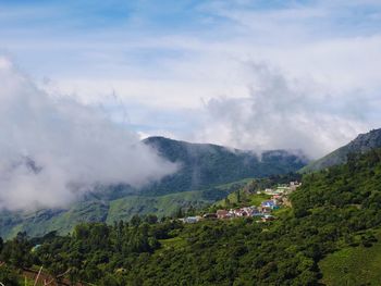 High angle view of landscape against sky