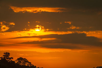 Scenic view of orange sky