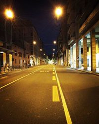 Empty road at night