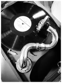 High angle view of machine part