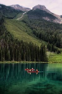 Scenic view of lake by trees