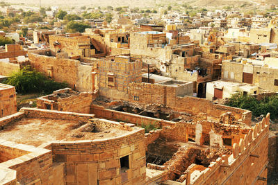 High angle view of mandir palace in city