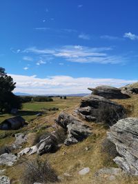 Scenic view of land against sky