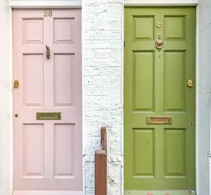 Closed doors of residential building