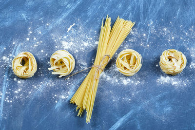 High angle view of food on table