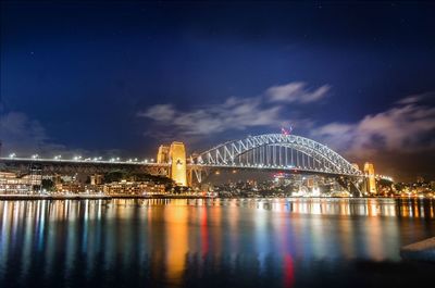 Illuminated city at night