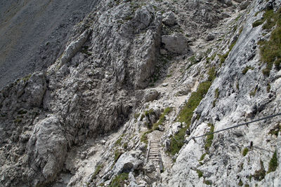 Via ferrata in italian alps, trentino alto adige sud tyrol, italy