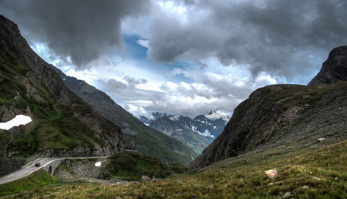 Scenic view of mountains against sky