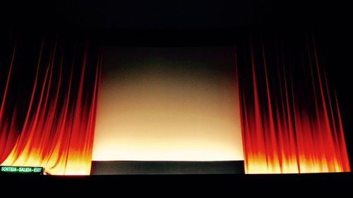 View of curtains in the dark