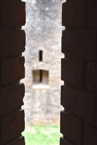 Close-up of stone wall of building