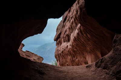 Scenic view of rock formation against sky
