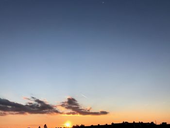 Low angle view of sky during sunset