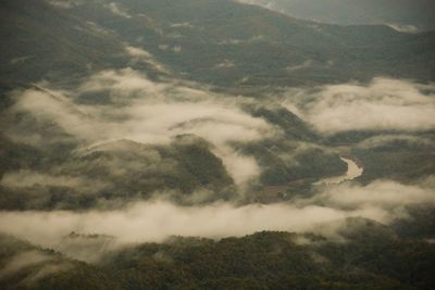 High angle view of mountain against sky