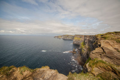 View of sea against cloudy sky