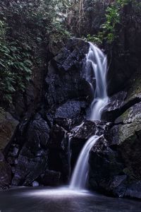 Scenic view of waterfall