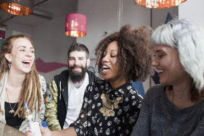 Happy young woman in traditional clothing