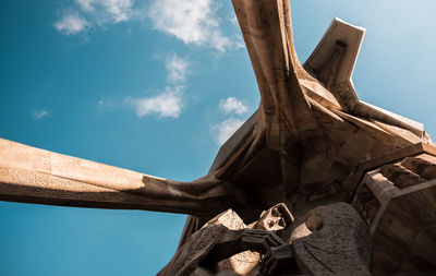 Low angle view of sagrada familia against sky