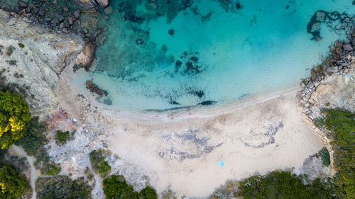 High angle view of beach