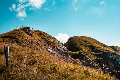 Low angle view of mountain against sky