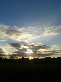 Scenic view of silhouette landscape against sky during sunset