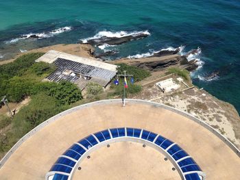 High angle view of sea