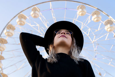 Portrait of a young woman looking away