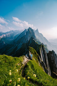 Scenic view of mountains against sky