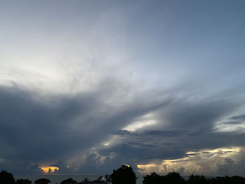 Low angle view of sky during sunset