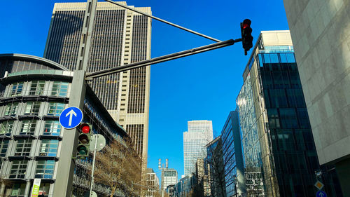 Low angle view of buildings against clear sky