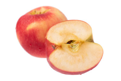 Close-up of apple against white background