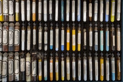 Full frame shot of test tubes