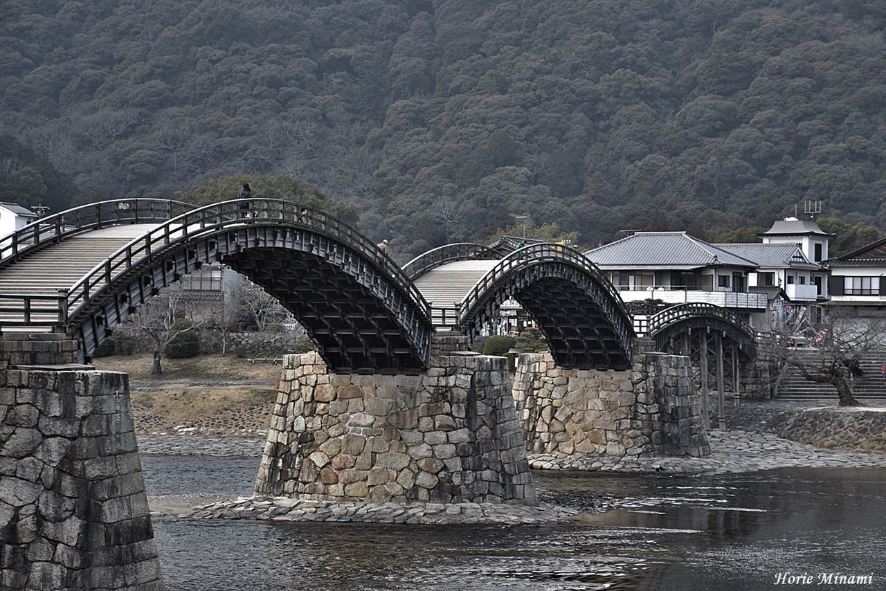 architecture, water, bridge - man made structure, built structure, no people, day, mountain, outdoors, nature