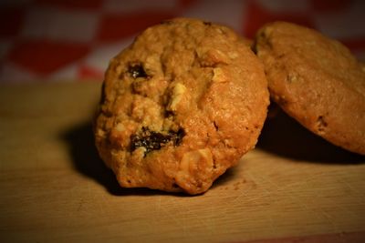 Close-up of cookies on table